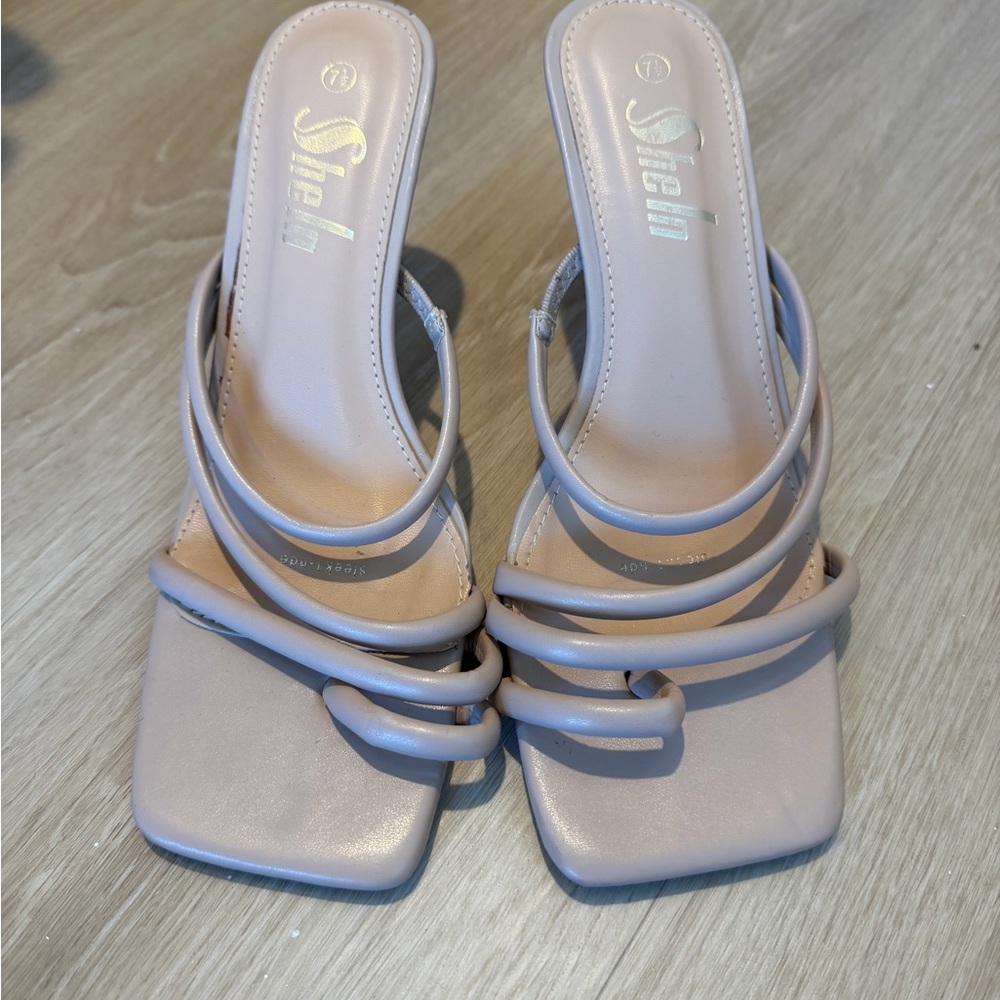 SHEIN Women's Beige Strappy Heels